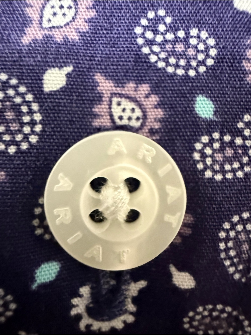 Ariat Purple Short Sleeve Button-Up with White Paisley 0157 - Picture 9 of 15